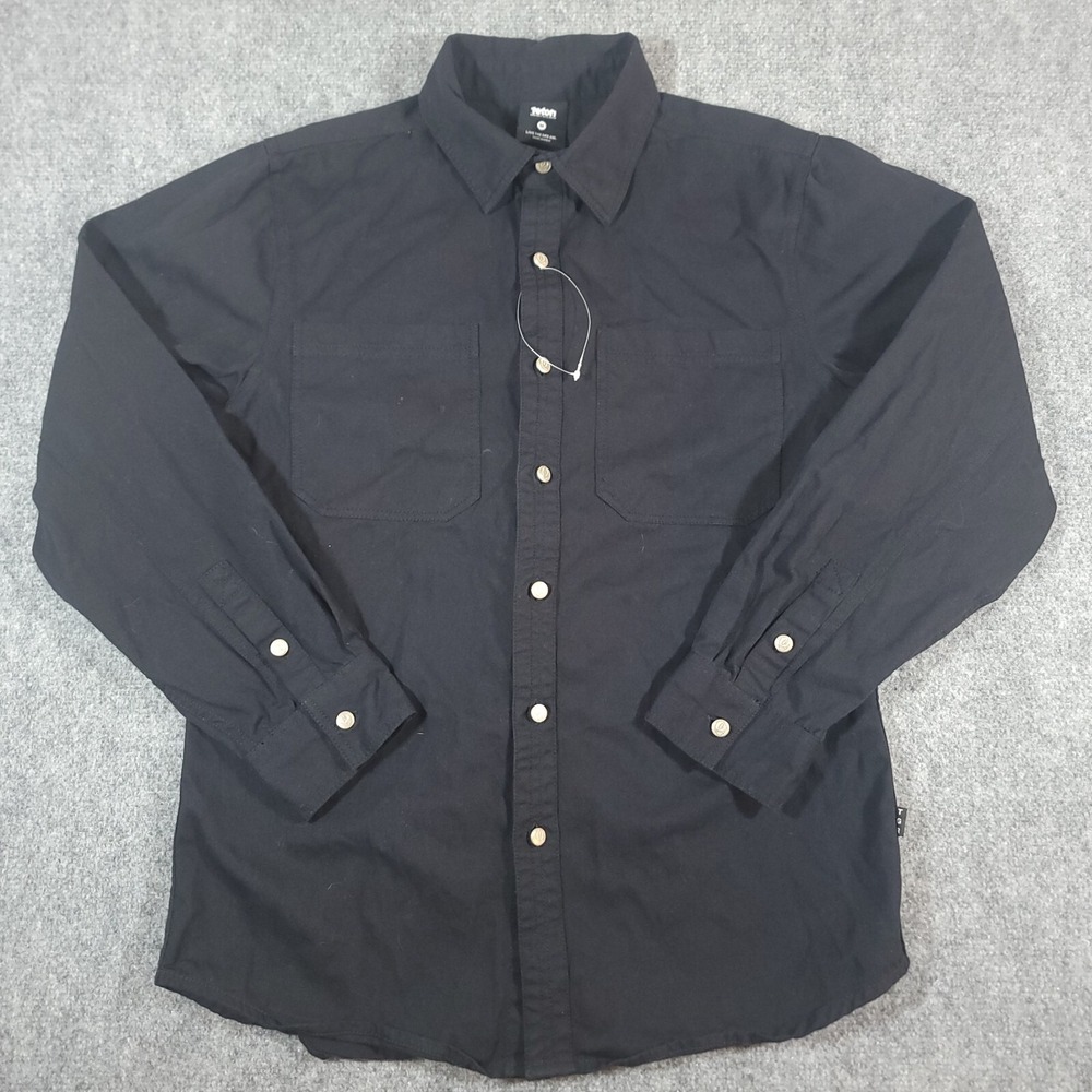 NWOT Teton x Grateful Dead Mens Medium Black Denim Work Shirt GD Logo Buttons